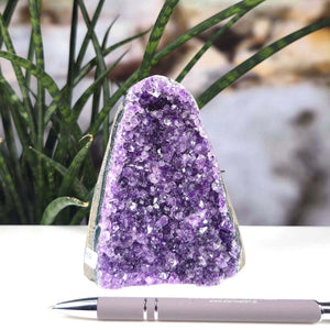Uruguay Amethyst Mini Geode - 11x9x7cm - Harmonie und Entspannung – extra dunkler Qualität - NR 40