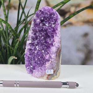 Uruguay Amethyst Mini Geode - 14x7x6cm - Harmonie und Entspannung – extra dunkler Qualität - NR 53