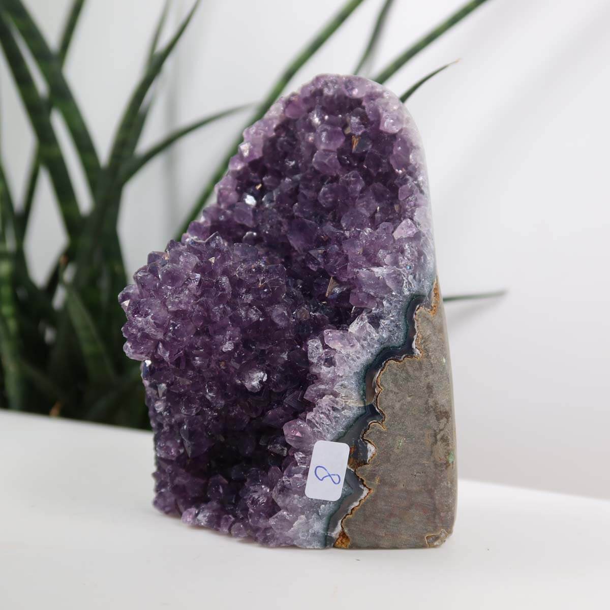 Uruguay Amethyst Mini Geode 8x11cm, dark purple crystals, enhancing harmony and relaxation.