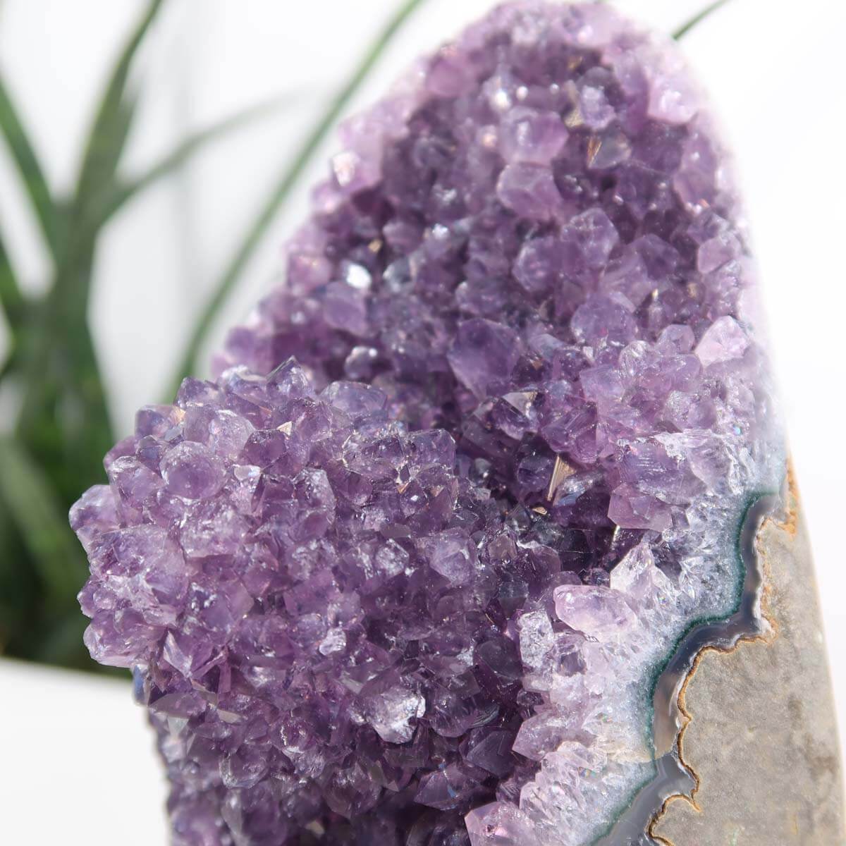 Uruguay Amethyst Mini Geode 8x11cm, dark purple crystals, enhancing harmony and relaxation.