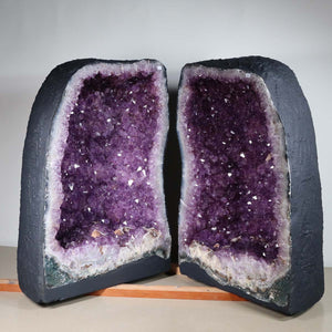 Amethystdrusen Paar 1A - 123kg - 39cm - Harmonie und Entspannung - UNIKAT 449, ein einzigartiges Paar Amethyst Drusen von Steinwelten