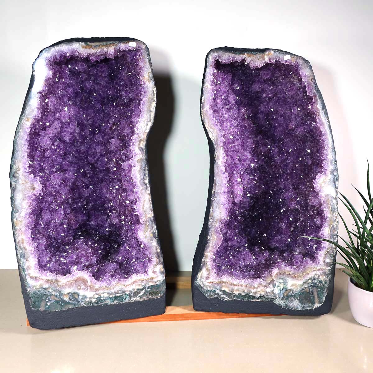 Amethystdrusen Paar 1A - 121kg - 35x64x29cm - Harmonie und Entspannung - UNIKAT 460, ideal für Meditation und Raumharmonie