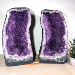 Amethystdrusen Paar 1A - 121kg - 35x64x29cm - Harmonie und Entspannung - UNIKAT 460, ideal für Meditation und Raumharmonie