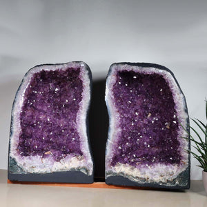 Amethystdrusen Paar 1A - 123kg - 39cm - Harmonie und Entspannung - UNIKAT 449, perfekte Wahl für Meditation und Energieklärung.