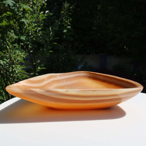 Aragonit Stein Schale - (Onyxmarmor) - 30x31cm - handgeschliffen und poliert - Nr. 61 in warmen Erdtönen, einzigartig und handgefertigt.