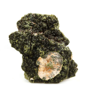 Epidot Kristall mit Prehnit aus Marokko, naturbelassen, 8x6x2 cm, Sammlerstück für Mineralienliebhaber, Nr. 31