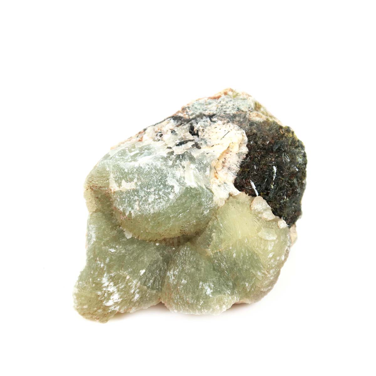Epidot and Prehnit mineral specimen from Morocco, 8x7x4 cm, ideal for collectors, promotes self-love and relaxation.