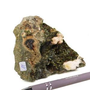 Epidot and Prehnit crystal specimen from Morocco, 12x8x8 cm, ideal for mineral collectors, labeled as number 11.