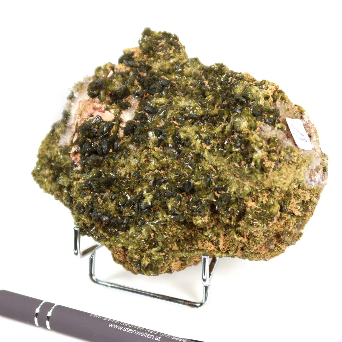 Epidot Kristall Stufe aus Marokko, 12x10x4 cm, für Mineralien Sammler, natürliche und einzigartige Struktur, Erholung und Regeneration