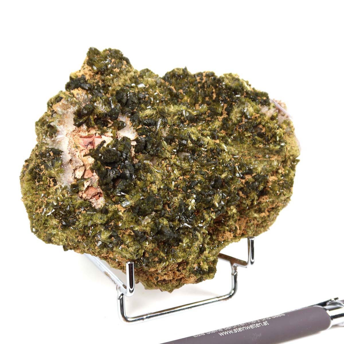 Epidot Kristall Stufe aus Marokko, 12x10x4 cm, für Mineralien Sammler, natürliche und einzigartige Struktur, Erholung und Regeneration