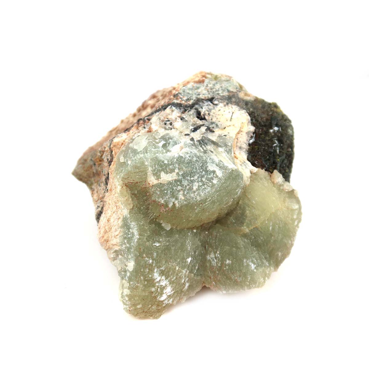 Epidot and Prehnit mineral specimen from Morocco, 8x7x4 cm, ideal for collectors, promotes self-love and relaxation.