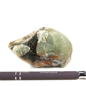 Epidot Kristall mit Prehnit aus Marokko, Rohstück für Sammler, 10x6x4 cm, natürliche Mineralien