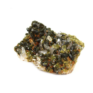 Epidot Bergkristall Mineralstufe, 7x6x3 cm, 1A Qualität, naturbelassen. Perfekt für Mineralien kaufen und Sammlerfreunde.