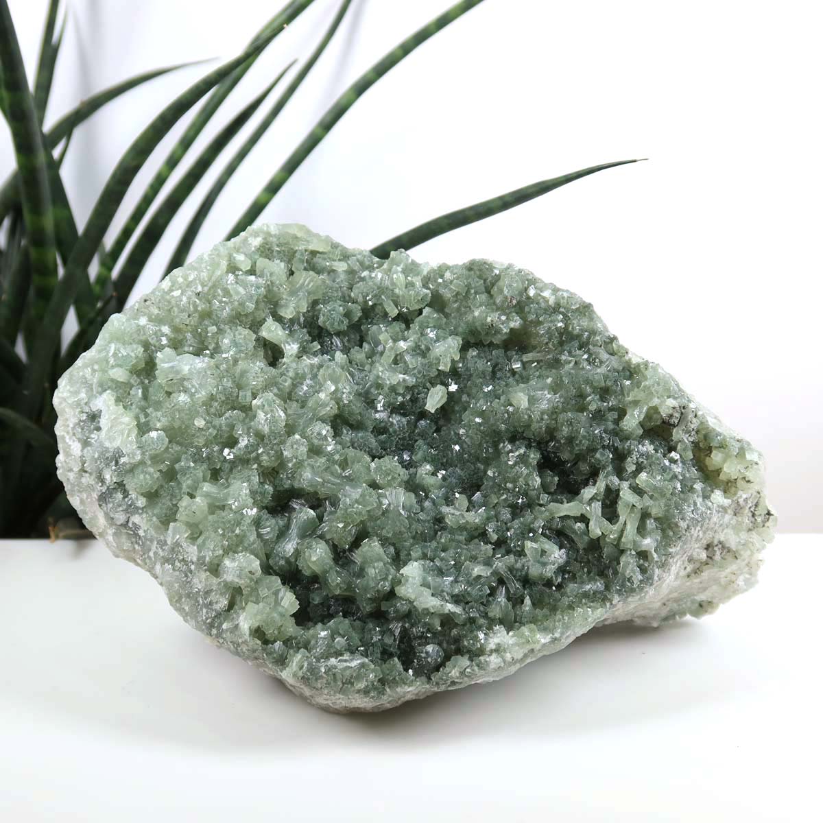 Prehnit 1A Kristall Stufe – aus Marokko 17x11cm - Exklusive Stücke für Sammler und Liebhaber Unikat Nr.2, grüner Kristall