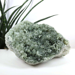 Prehnit 1A Kristall Stufe – aus Marokko 17x11cm - Exklusive Stücke für Sammler und Liebhaber Unikat Nr.2, grüner Kristall