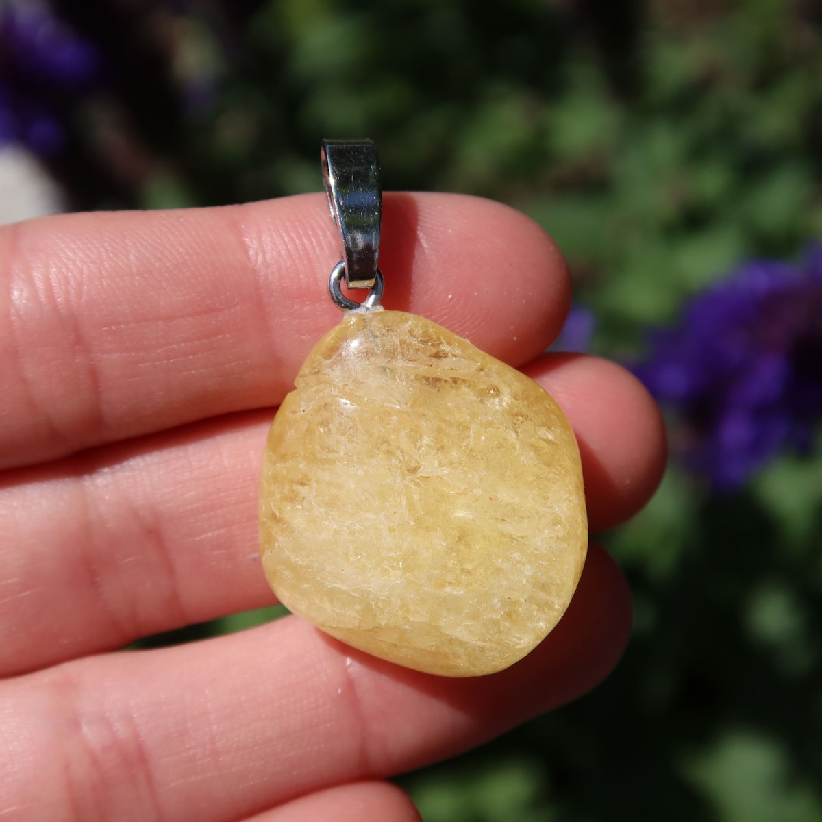 Yellow Danburit Pendant 1A Quality, Unique No. 4 - Bright, sunny gemstone offering clarity and fresh energy. Rare and unique jewelry.
