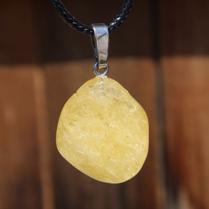 Yellow Danburit Pendant 1A Quality, Unique No. 4 - Bright, sunny gemstone offering clarity and fresh energy. Rare and unique jewelry.