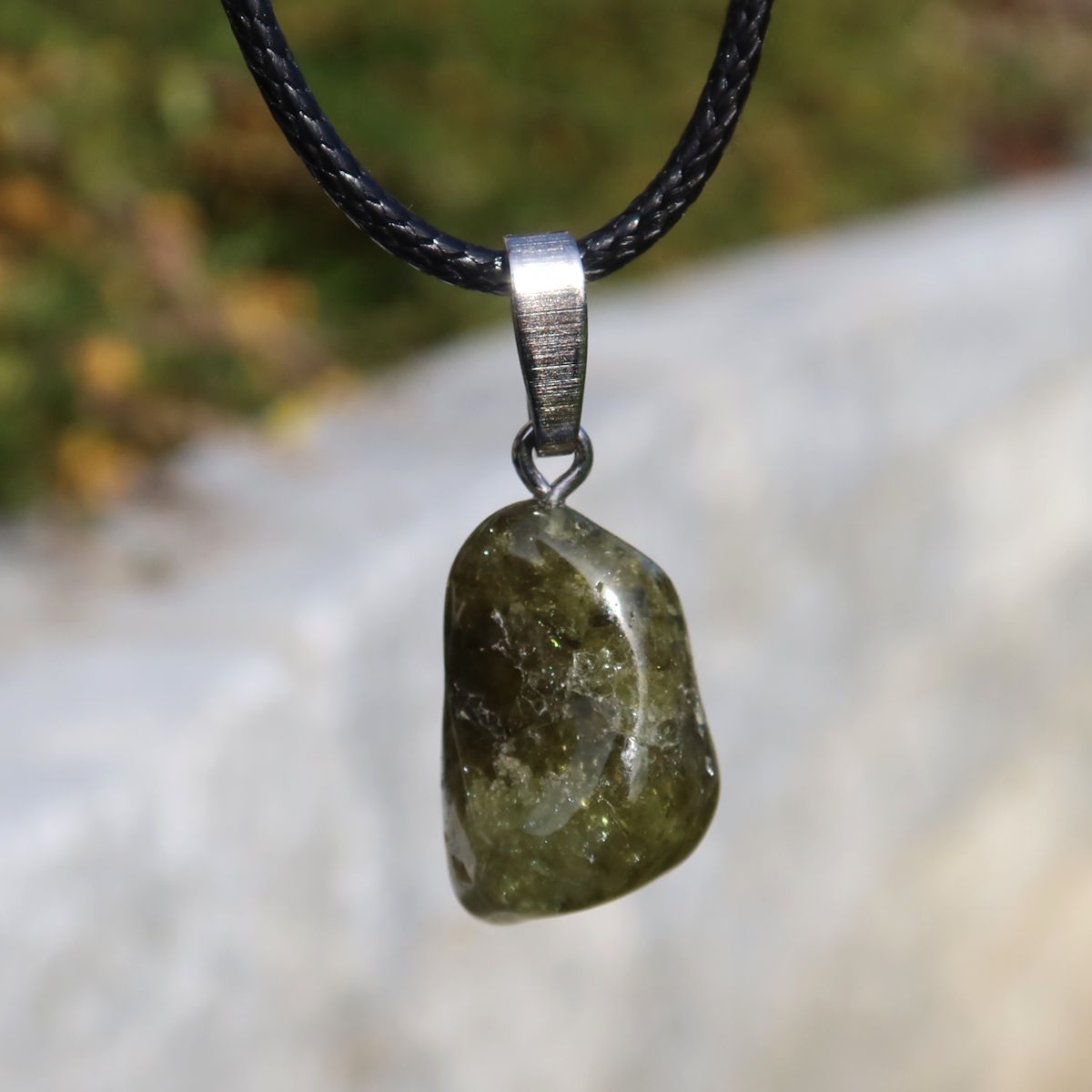 Grossular grüner Granat Anhänger - Regeneration und Erholung - Nr. 7