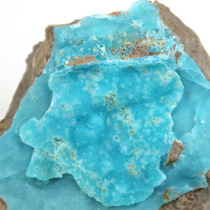 Hemimorphit Rohstein mit natürlichem türkisblauem Farbton, kräftige Kristallstruktur, Sammlermineral, Unikat Nr. 8, 10x7x3 cm