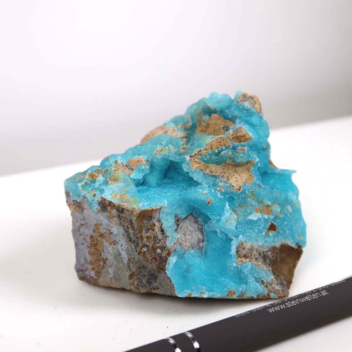 Hemimorphit Rohstein, türkisblau, natürliche Kristallstruktur, Sammlermineral Unikat Nr. 10, 6x5x6 cm