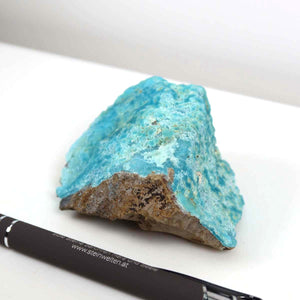 Hemimorphit Rohstein mit natürlichen türkisblauen Farbtönen, Sammlermineral UNIKAT Nr. 14, 7x7x3 cm, mit faszinierender Kristallstruktur.