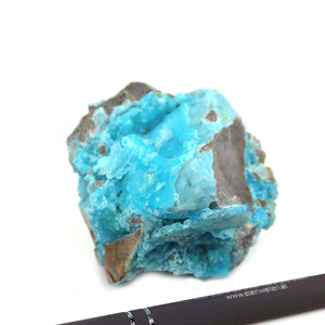 Hemimorphit Rohstein mit natürlichen türkisblauen kräftigen Farben 8x7x5 cm - Sammlermineral - UNIKAT Nr. 17, unpolierte Oberfläche