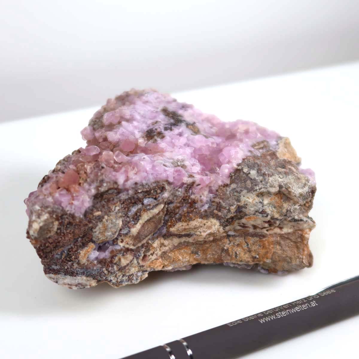 Kobalt Calcit Rohstein 10x7x4 cm, natürliche Kristallstruktur in Pink, Mineralien für Sammler, Unikat aus Marokko