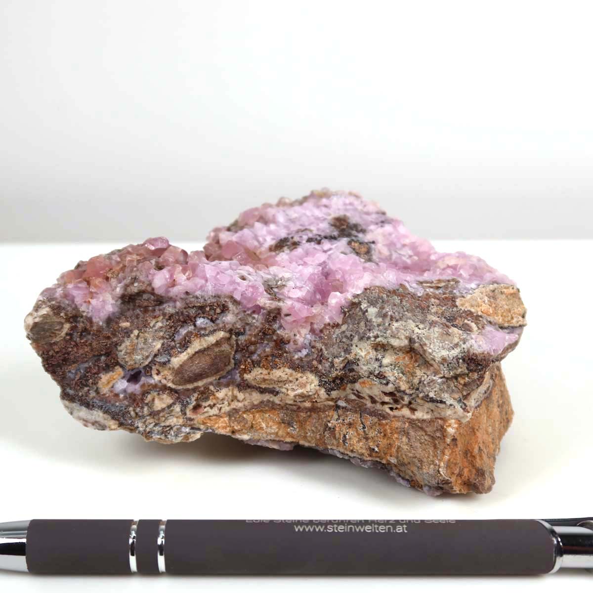 Kobalt Calcit Rohstein 10x7x4 cm, natürliche Kristallstruktur in Pink, Mineralien für Sammler, Unikat aus Marokko