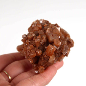 Natürliche rohe Aragonit Kristall auf Hand, 5x5 cm, aus Marokko, für Sammler und Mineralienliebhaber, exclusive Stück Nr. 18