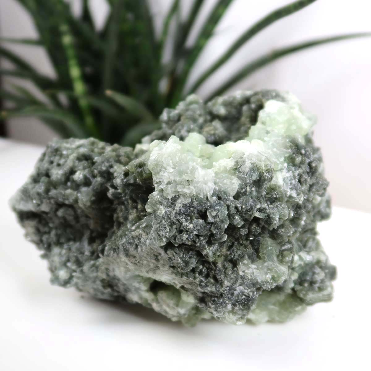 Prehnit 1A Kristall Stufe – aus Marokko 13x8cm - Exklusive Stücke für Sammler und Liebhaber Unikat Nr.37, grün und dekorativ