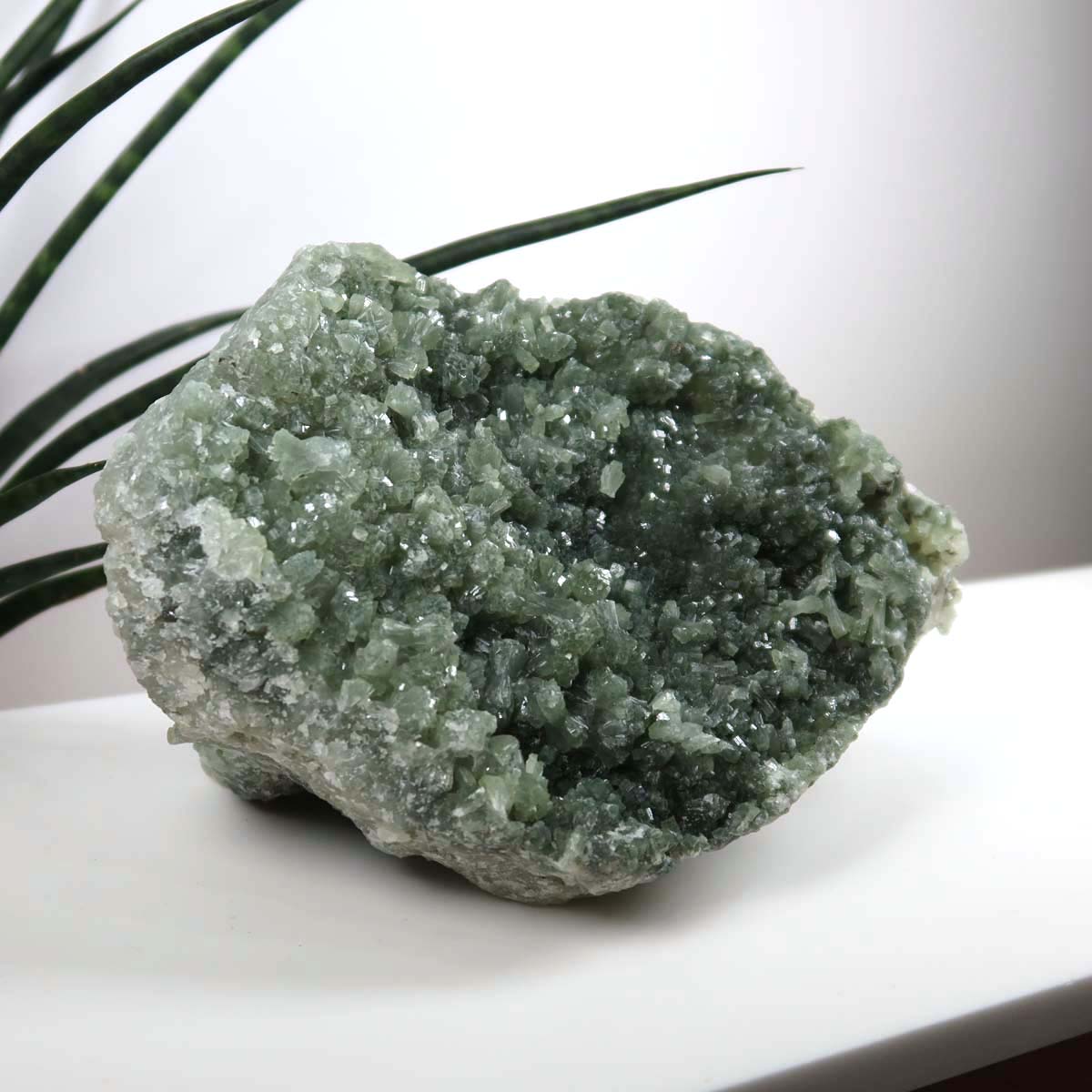 Prehnit 1A Kristall Stufe – aus Marokko 17x11cm - Exklusive Stücke für Sammler und Liebhaber Unikat Nr.2, grüner Kristall