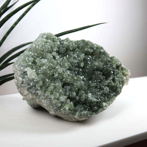 Prehnit 1A Kristall Stufe – aus Marokko 17x11cm - Exklusive Stücke für Sammler und Liebhaber Unikat Nr.2, grüner Kristall