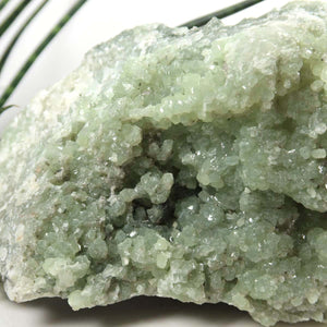 Prehnit 1A Kristall Stufe – aus Marokko 17x11cm - Exklusive Stücke für Sammler und Liebhaber Unikat Nr.2, grün, Mineralstein