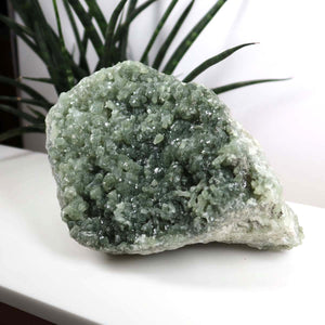 Prehnit 1A Kristall Stufe – aus Marokko 17x11cm - Exklusive Stücke für Sammler und Liebhaber Unikat Nr.2, grüner Heilstein