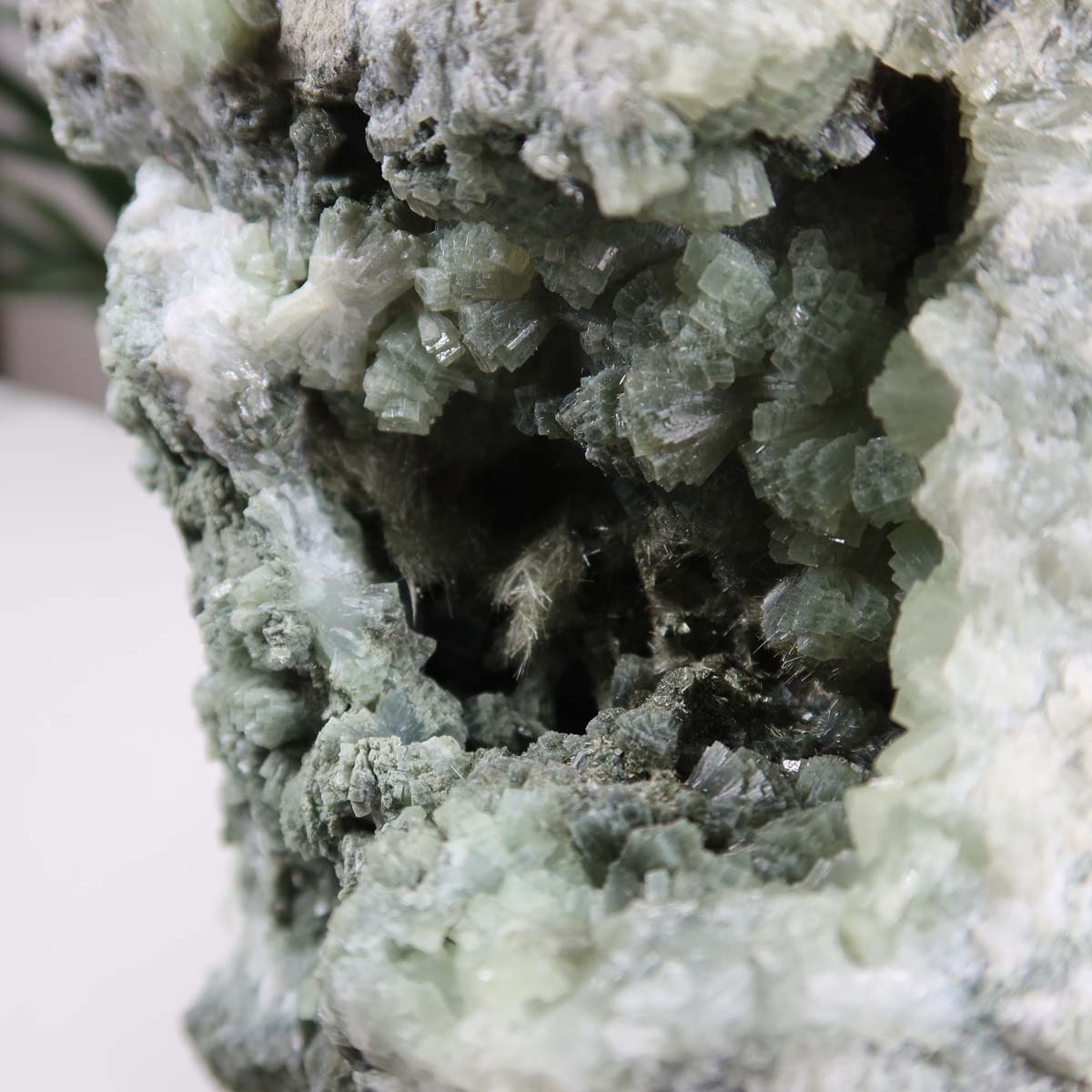 Prehnit 1A Kristall Stufe – aus Marokko 13x14cm - Exklusive Stücke für Sammler und Liebhaber Unikat Nr.10, grüner Prehnit Kristall