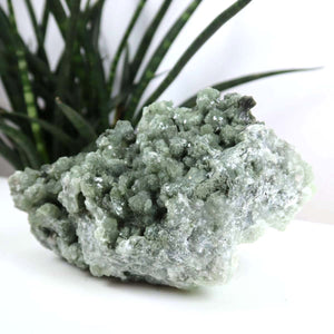 Prehnit 1A Kristall Stufe – aus Marokko 14x6cm, Exklusive Stücke für Sammler und Liebhaber Unikat Nr.24 in grüner Farbe