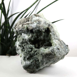 Prehnit 1A Kristall Stufe – aus Marokko 13x14cm - Exklusive Stücke für Sammler und Liebhaber Unikat Nr.10, grüner Kristall