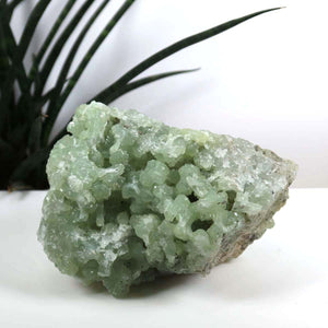 Prehnit 1A Kristall Stufe – aus Marokko 12x9cm - Exklusive Stücke für Sammler und Liebhaber Unikat Nr.12, grün kristallklar