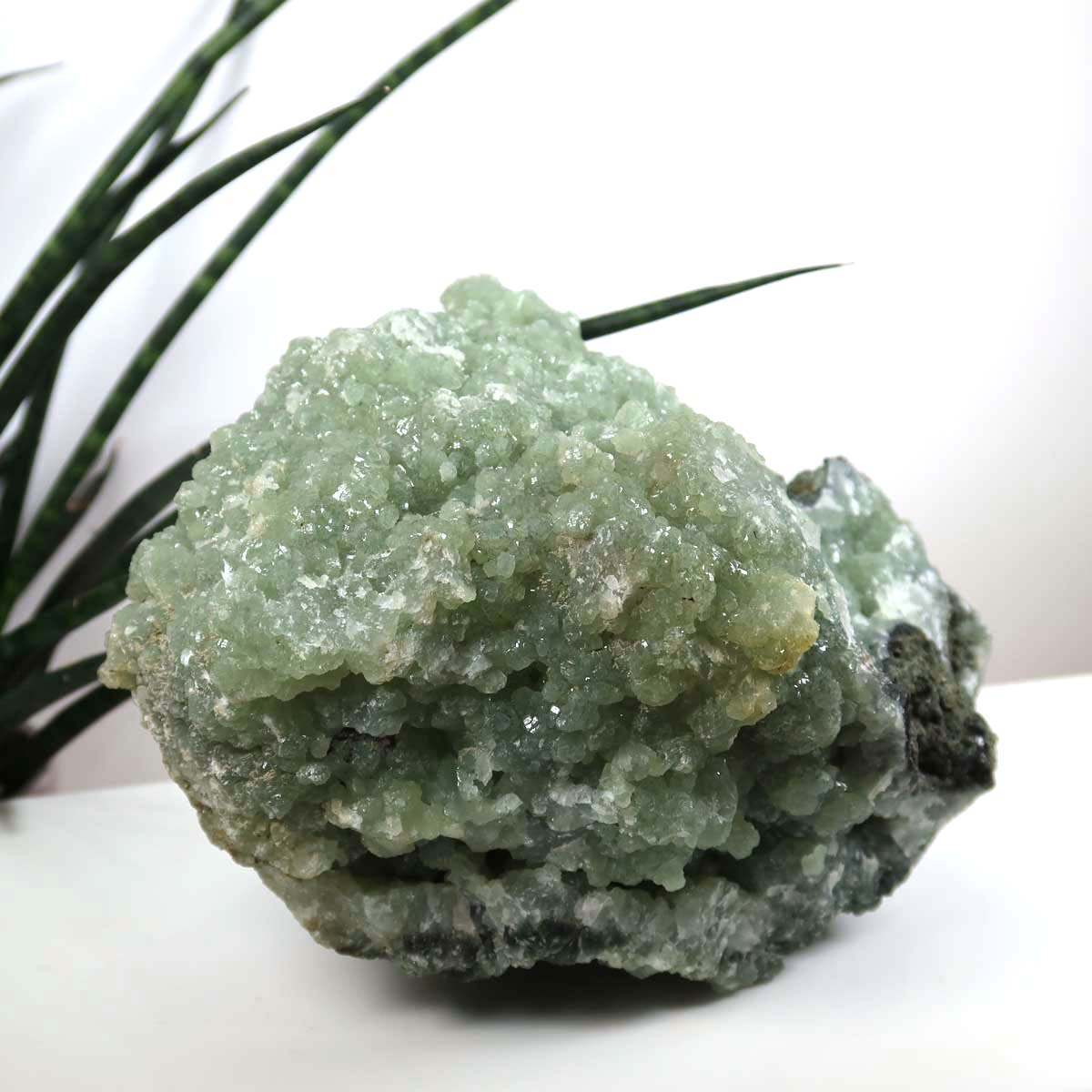 Prehnit 1A Kristall Stufe – aus Marokko 18x9cm - Exklusive Stücke für Sammler und Liebhaber Unikat Nr.38, grün und formschön