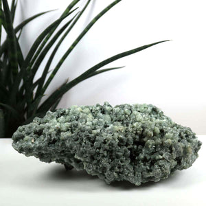 Prehnit 1A Kristall Stufe – aus Marokko 19x5cm - Exklusive Stücke für Sammler und Liebhaber Unikat Nr.39, grüne Mineralstufe