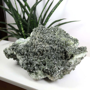 Prehnit 1A Kristall Stufe – aus Marokko 22x10cm - Exklusive Stücke für Sammler und Liebhaber Unikat Nr.36, grüner Kristall.