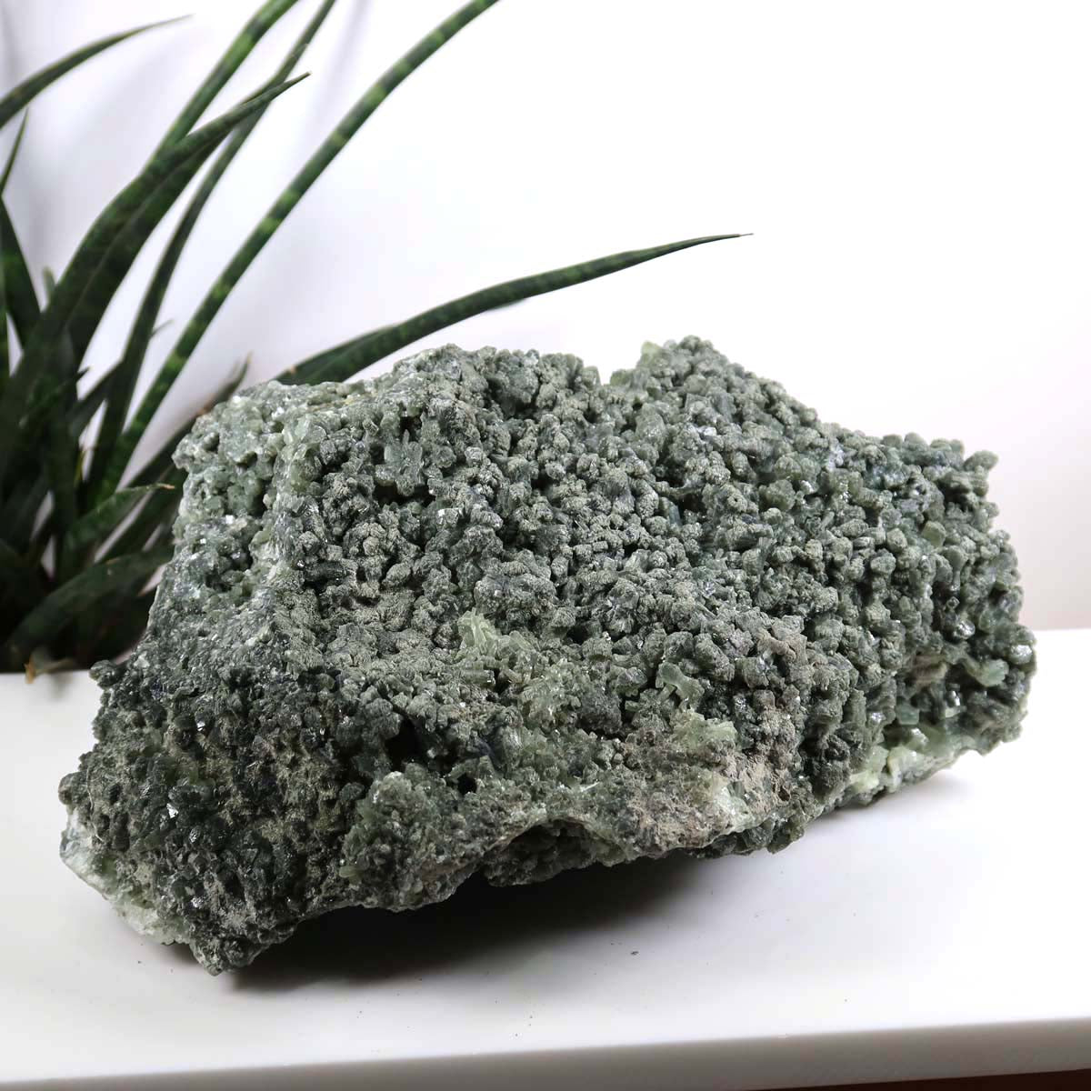 Prehnit 1A Kristall Stufe – aus Marokko 22x10cm - Exklusive Stücke für Sammler und Liebhaber Unikat Nr.36, grüne Kristallstruktur