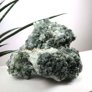 Prehnit 1A Kristall Stufe – aus Marokko 16x11cm - Exklusive Stücke für Sammler und Liebhaber Unikat Nr.16, grüner Prehnit Kristall