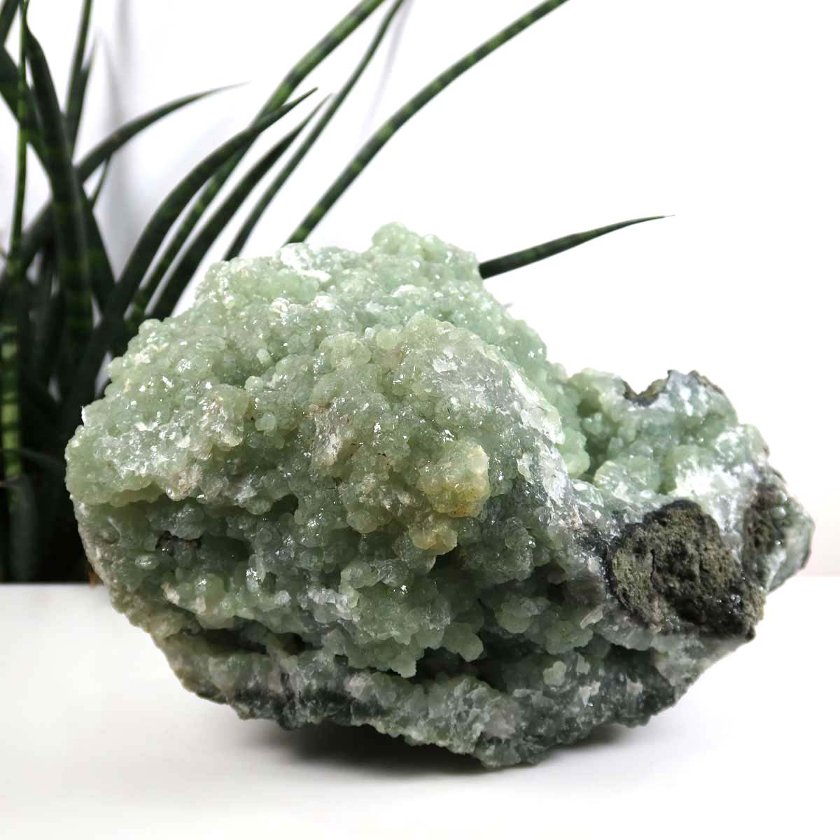 Prehnit 1A Kristall Stufe – aus Marokko 18x9cm - Exklusive Stücke für Sammler und Liebhaber Unikat Nr.38, grün und formschön