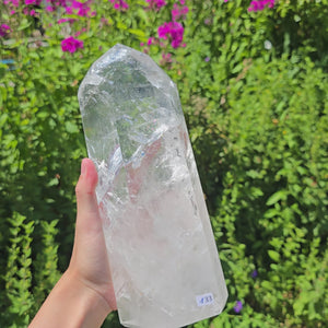 Bergkristall, Quarz, Obelisk geschliffen - 24x9x6 cm - Nr 133