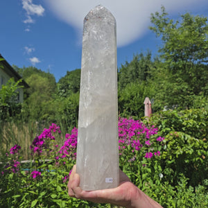 Bergkristall, Quarz, Obelisk geschliffen - 37x9x6 cm - Nr 43