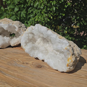 Quarz Geode geöffnet -XXL– Glücksgeode – Stabilität und Klarheit – 37x36x19cm - Unikat Nr. 5
