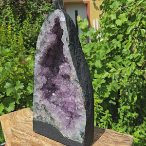 Amethyst Druse – Geode - 37x20x16cm und 11,2kg – Steinwelten OG - Nr. 277, unique home decor piece outdoors