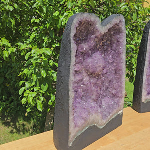 Amethystdrusen Paar 1A - 108 kg - Höhe 59cm - Harmonie und Entspannung - UNIKAT 372, ideal für Meditation und Raumenergien