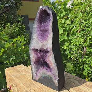 Amethyst Druse – Geode - 48x24x18cm und 21,4kg – Steinwelten OG - Nr. 147, einzigartiger Schmuck für Wohnbereiche und Therapieräume